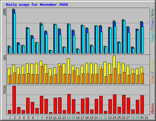 Daily usage for November 2020