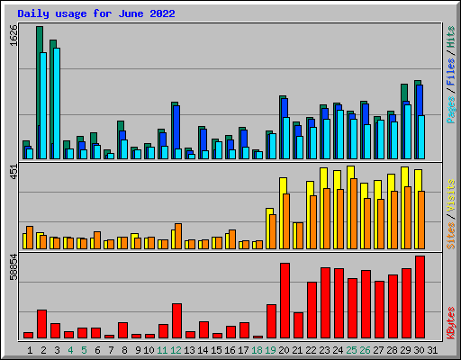 Daily usage for June 2022