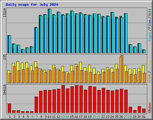 Daily usage for July 2024