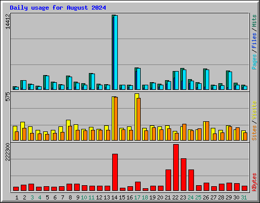 Daily usage for August 2024