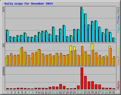 Daily usage for December 2024