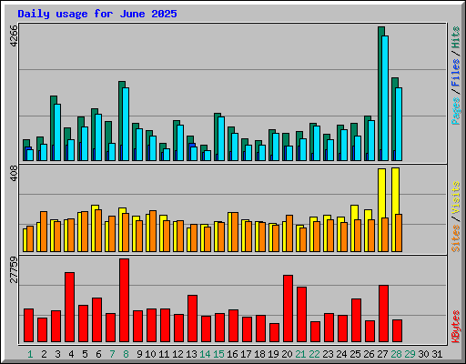 Daily usage for June 2025