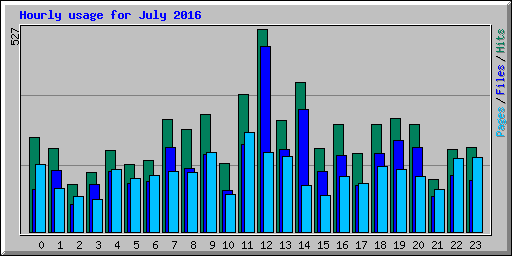 Hourly usage for July 2016