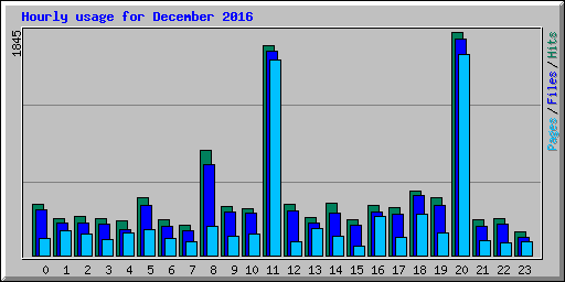 Hourly usage for December 2016
