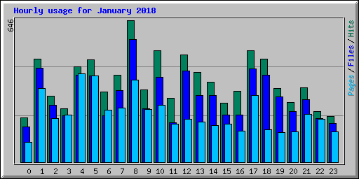 Hourly usage for January 2018