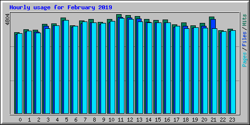 Hourly usage for February 2019