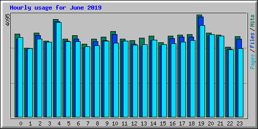 Hourly usage for June 2019