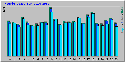 Hourly usage for July 2019