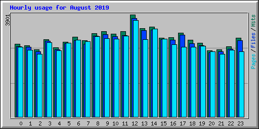 Hourly usage for August 2019