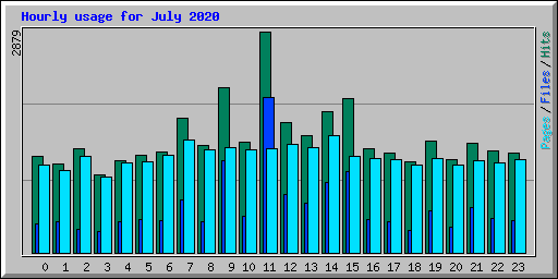 Hourly usage for July 2020