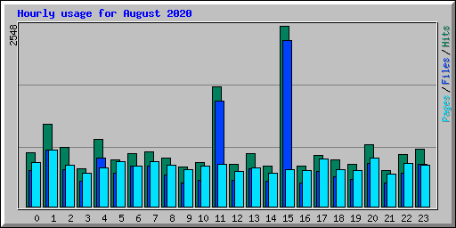 Hourly usage for August 2020